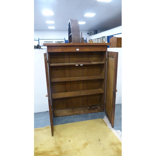 384 - 19th century mahogany bookcase with later painted decoupage panels.