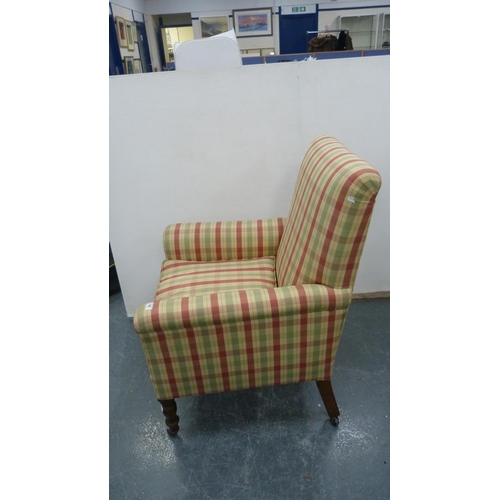 390 - Mahogany armchair with later upholstery.