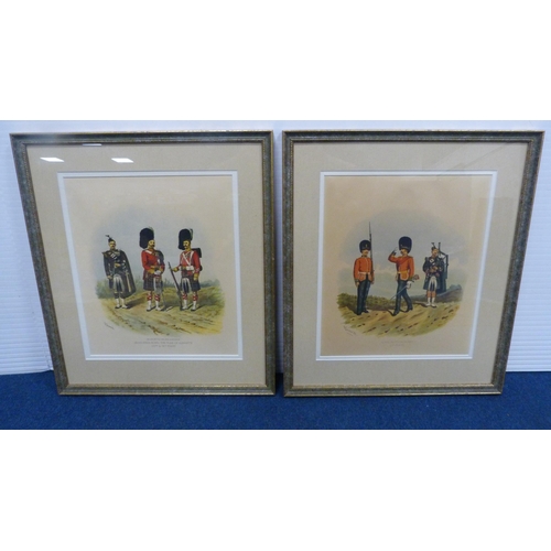 4 - After R SimkinSet of six regiment-themed prints to include 'The Cameronian Scottish Rifles', 'The Hi... 