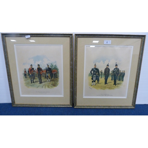 4 - After R SimkinSet of six regiment-themed prints to include 'The Cameronian Scottish Rifles', 'The Hi... 