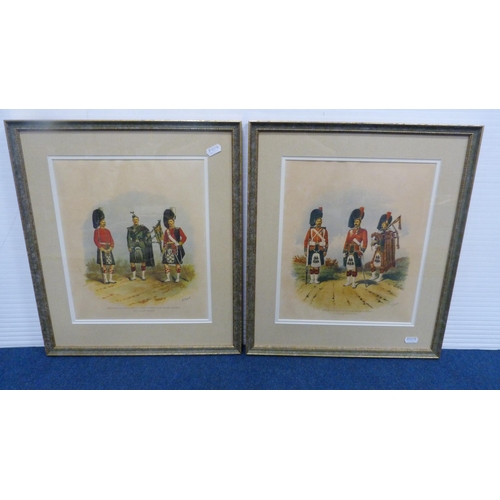 4 - After R SimkinSet of six regiment-themed prints to include 'The Cameronian Scottish Rifles', 'The Hi... 