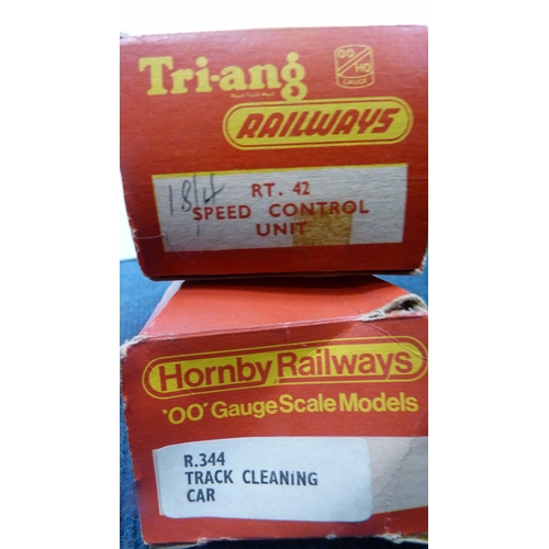 40 - Two cartons containing Hornby OO gauge coaches and parts, Hornby and Tri-ang OO gauge wagons to incl... 