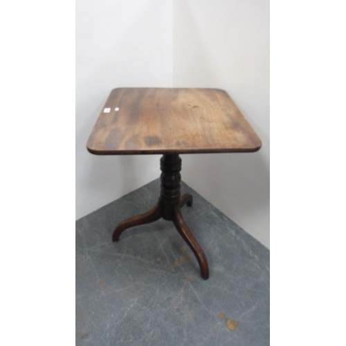 407 - 19th century mahogany tripod table with tilt snap-action top.