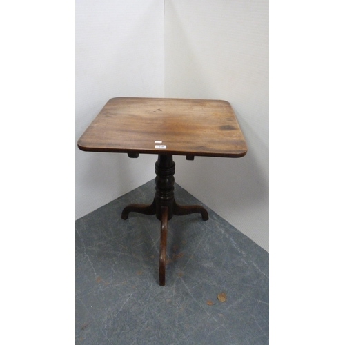 407 - 19th century mahogany tripod table with tilt snap-action top.