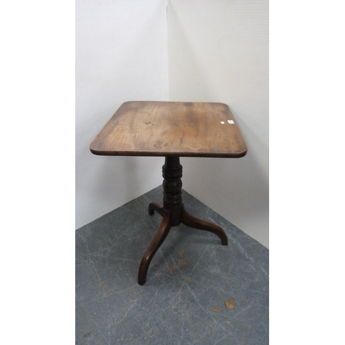 407 - 19th century mahogany tripod table with tilt snap-action top.