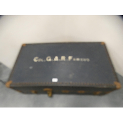 419 - Military-related painted travel trunk, 'Col GAR Fawcus' with fitted interior.