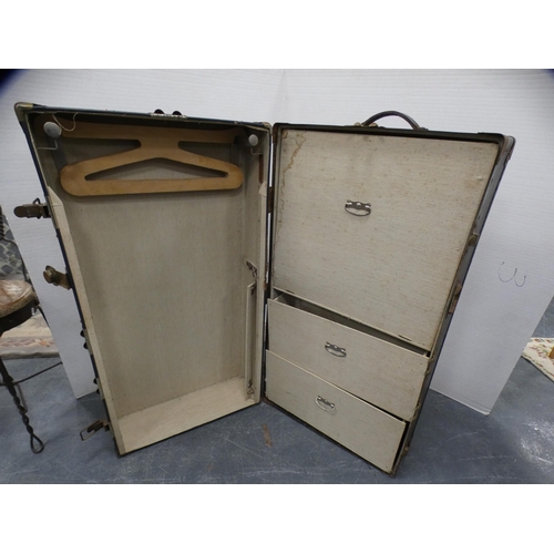 419 - Military-related painted travel trunk, 'Col GAR Fawcus' with fitted interior.