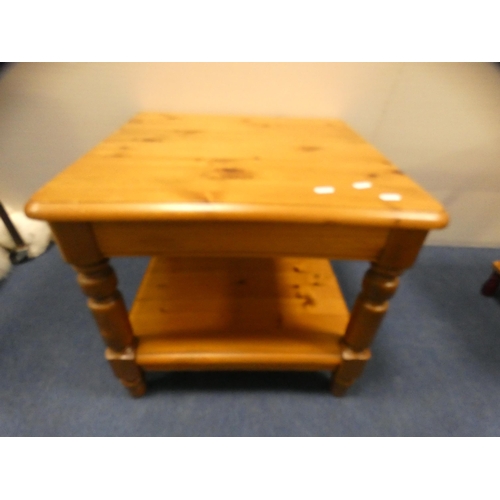 432 - Pine coffee table and two others.  (3)