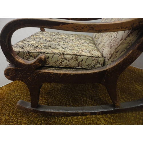 436 - 19th century carver chair, rocking chair and a pair of Regency-style mahogany dining chairs.  (... 