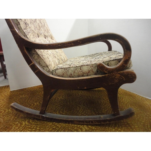 436 - 19th century carver chair, rocking chair and a pair of Regency-style mahogany dining chairs.  (... 