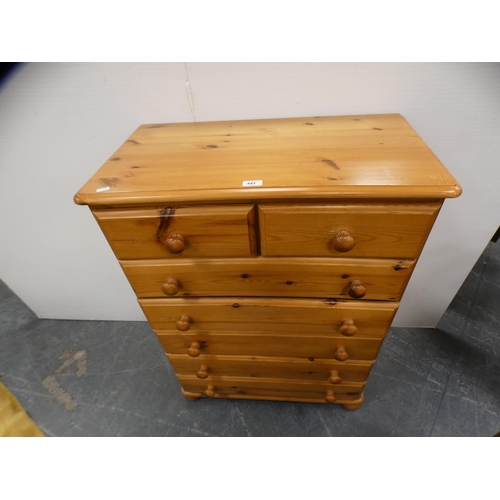 443 - Modern pine chest of two short and four long drawers.