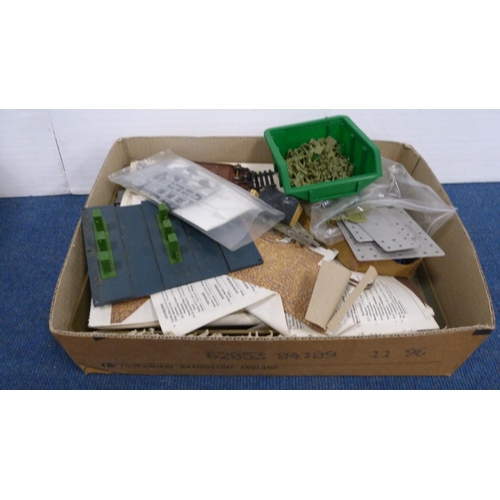 45 - Large collection of parts, OO gauge buildings, accessories, part coaches etc.