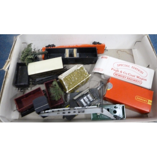 45 - Large collection of parts, OO gauge buildings, accessories, part coaches etc.