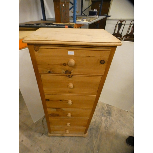 455 - Pine chest of six drawers of narrow form.