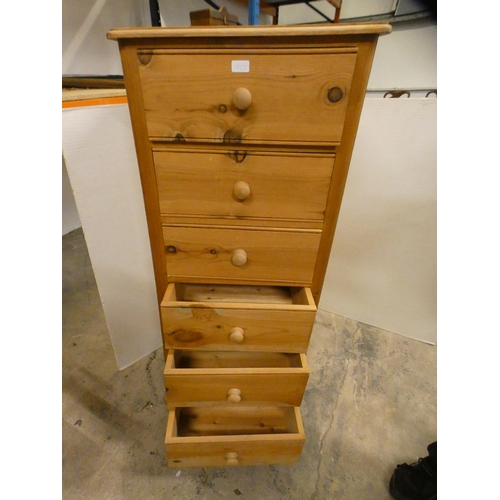 455 - Pine chest of six drawers of narrow form.