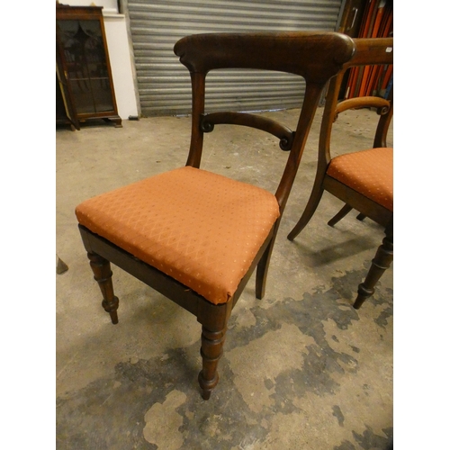 462 - Set of four Victorian rosewood dining chairs with slip-in seats.  (4)