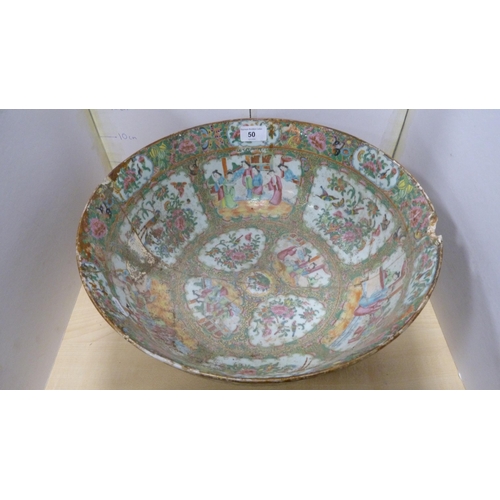 50 - 19th century Qing dynasty large Canton famille rose bowl.