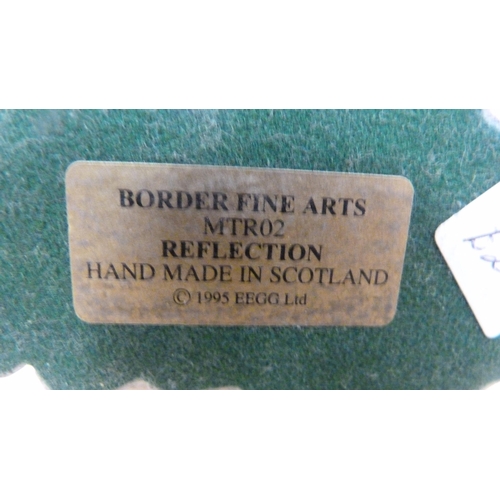 71 - Border Fine Arts groups to include badger and squirrel, and foxes, all by David Walton, 'Reflection'... 