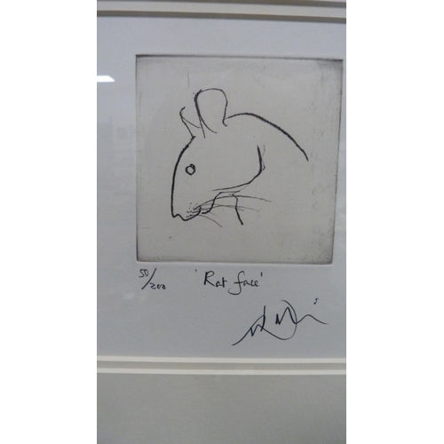 8 - Julian Williams'Rat Face'Limited edition sketch, no. 50/200.... 