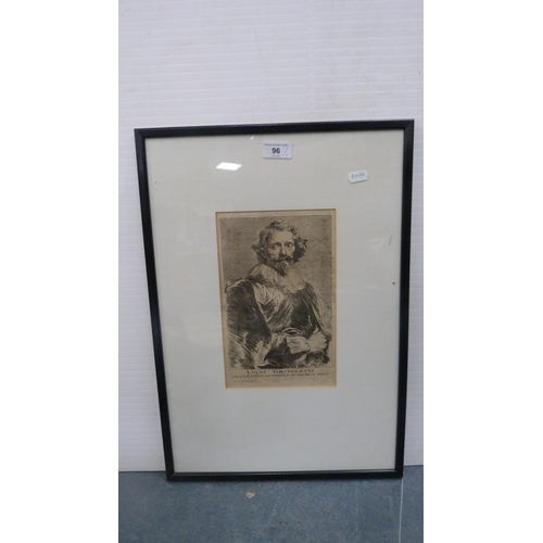 96 - After the OriginalVan Dyck-style print portrait of Vorstermans, and a print portrait of Mozart.  (2)... 