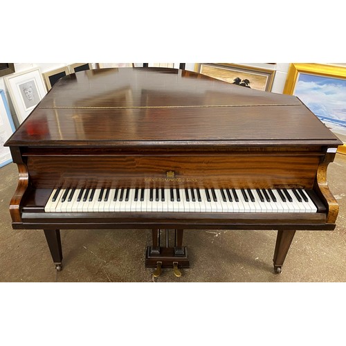 544 - John Broadwood & Sons baby grand piano,ivory certificate number JW3CY31W