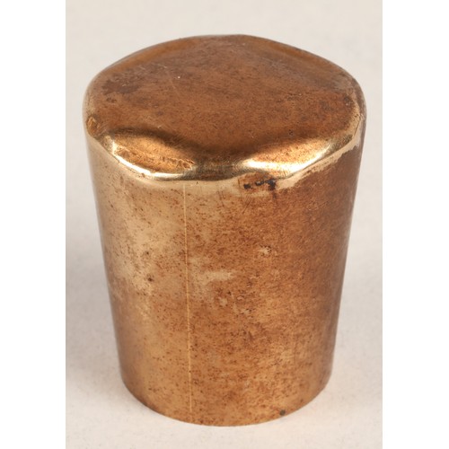 184 - Asprey of London 9ct rose gold topped walking cane to reveal a secret silver flask compartment Londo... 