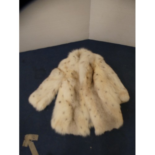 466 - Simulated lynx fur lady's coat, exclusive design by Crawford & Son, Glasgow.