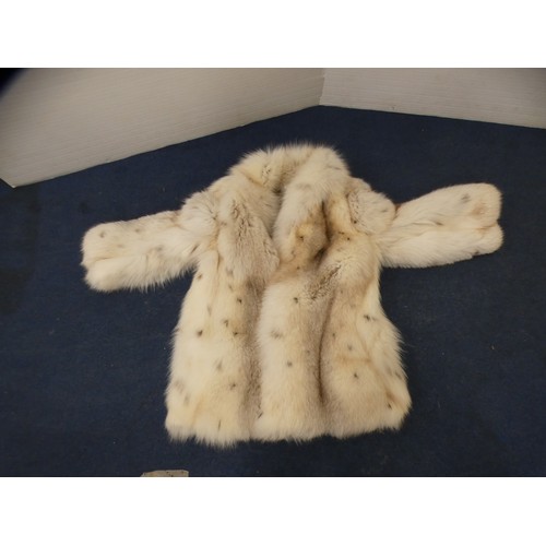 466 - Simulated lynx fur lady's coat, exclusive design by Crawford & Son, Glasgow.