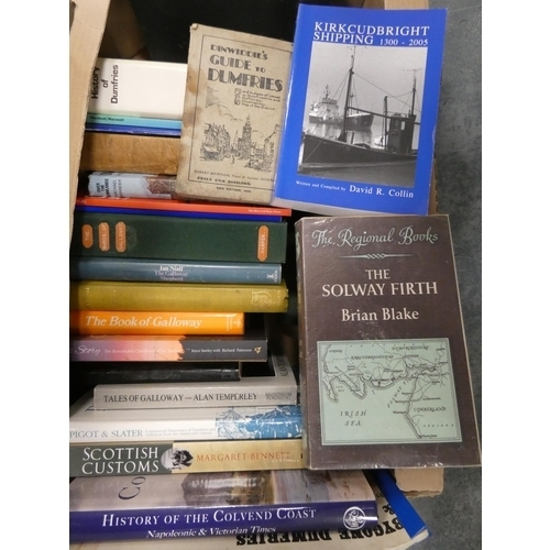 116 - Two cartons containing local interest antiquarian and later books to include The History of the Colv... 