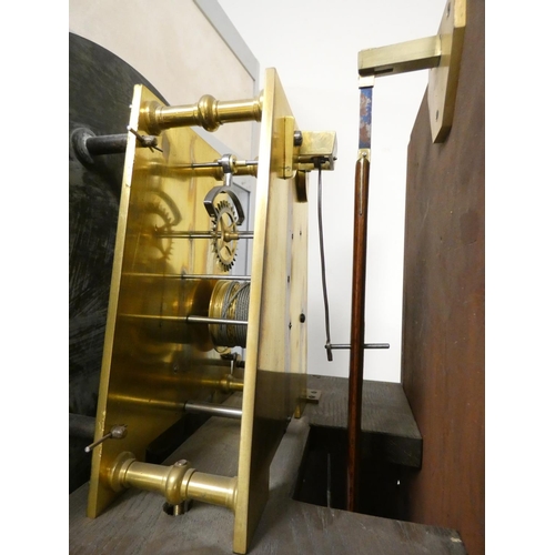 132 - Georgian regulator longcase clock by Gowland (Clement) of Sunderland (1780-1800), the silvered dial ... 