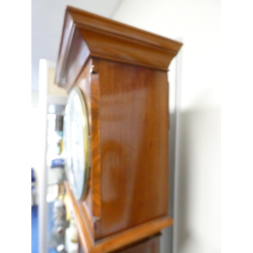 132 - Georgian regulator longcase clock by Gowland (Clement) of Sunderland (1780-1800), the silvered dial ... 