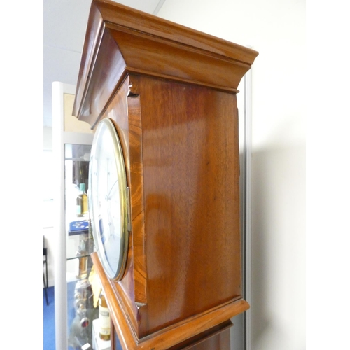 132 - Georgian regulator longcase clock by Gowland (Clement) of Sunderland (1780-1800), the silvered dial ... 