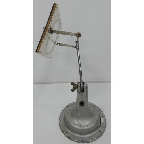 98 - Mid-century adjustable table magnifying glass on stand by Phillip Harris & Co., potentially used... 