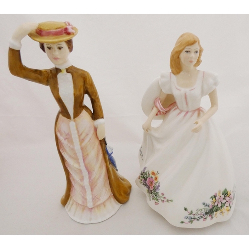 61 - Five Royal Doulton figures to include 'Maytime' HN 213, 'Ashley' HN 3420, 'Anna of the Five Towns' H... 