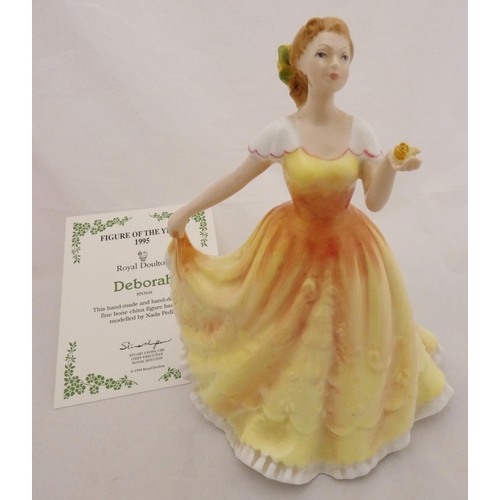 61 - Five Royal Doulton figures to include 'Maytime' HN 213, 'Ashley' HN 3420, 'Anna of the Five Towns' H... 