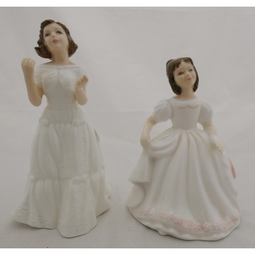 63 - Six Royal Doulton figures to include 'Kay' HN 3340, 'Welcome' HN 3764, 'Amanda' HN 3635', 'Tootles' ... 