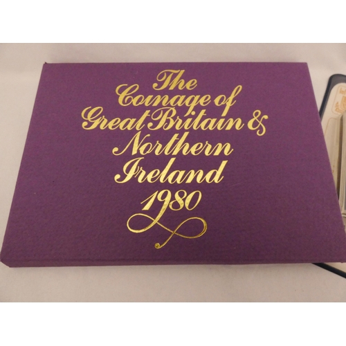 73 - The Coinage of Great Britain and Northern Ireland 1980 proof coin set, in original packaging, also a... 