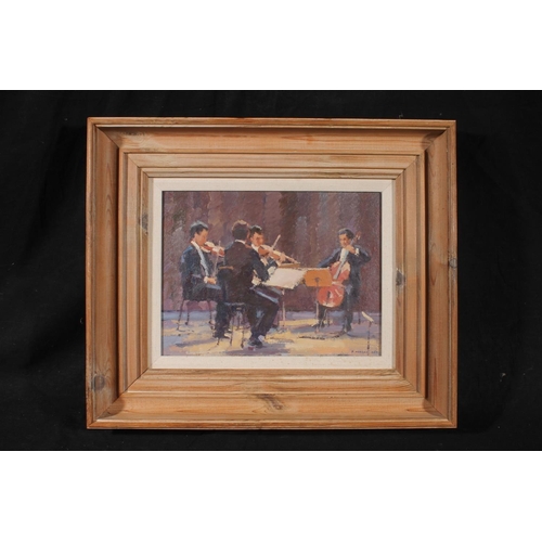 444 - RONALD MORGAN RBA ROI (1936-2019), The Quartet, oil painting on board, signed and dated 1997 lower r... 