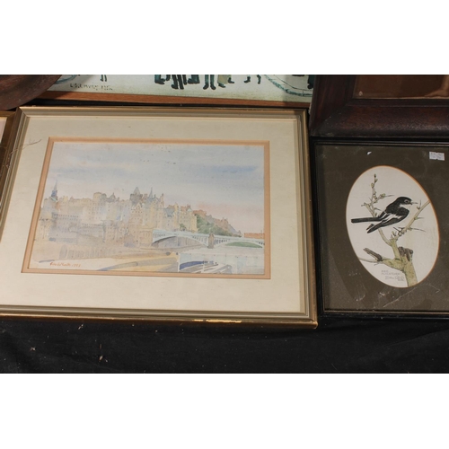 458 - GILES LE MAITRE of St Andrews, Edinburgh Skyline, watercolour, signed and dated 1989 lower left, 19c... 