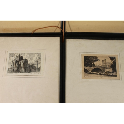 467 - DAISY MAY NORRIE (1899-1981), Aberdeen Harbour and Strachan Bridge, two etchings, pencil signed, 17c... 