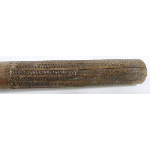 351 - Tribal Interest Rootwood fighting club, origin Fiji, with naturalistic gnarled top, tubular shaft an... 