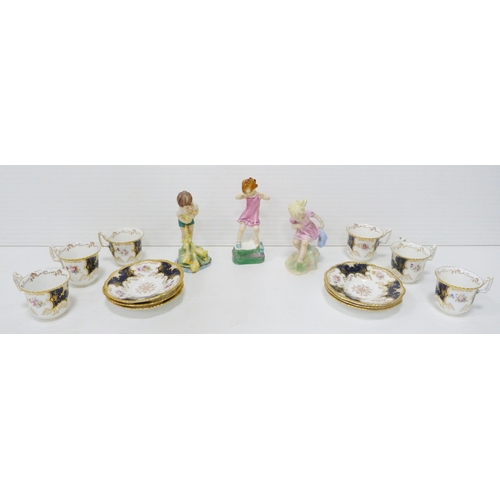 330 - Three Royal Worcester figures to include 'Wednesday's Child is Full of Woe', 15cm high, 'Johnnie' 34... 