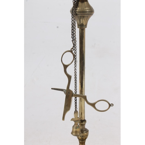 130 - Indo-Persian brass four branch oil lamp.