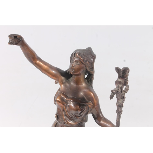 137 - Cast spelter figurine, H48cm.