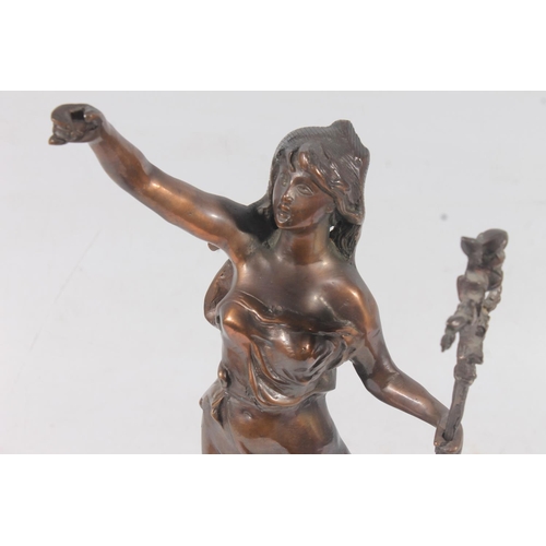 137 - Cast spelter figurine, H48cm.