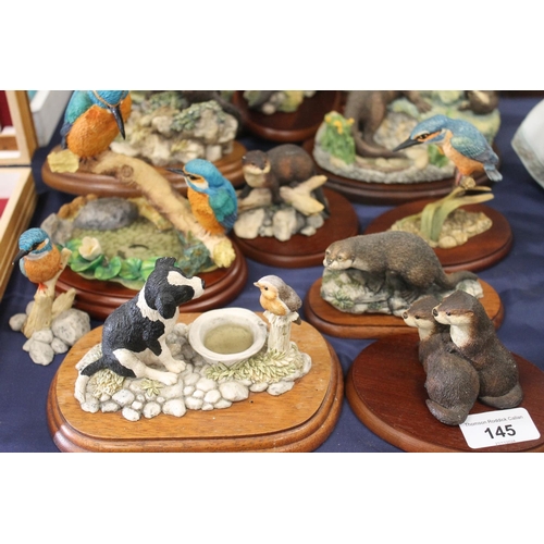 145 - Border Fine Arts otter and bird figures (qty)