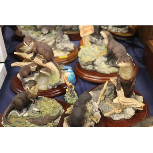 145 - Border Fine Arts otter and bird figures (qty)