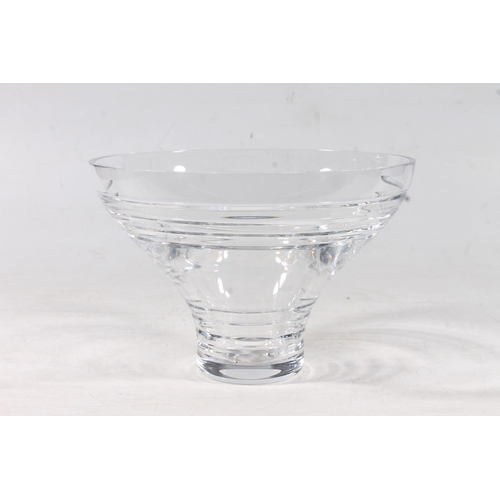 15 - Edinburgh Crystal modernist glass bowl, H15.3cm.