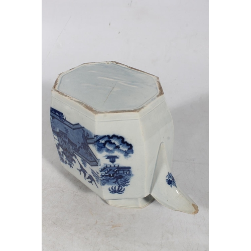 163 - Antique blue and white circular bowl decorated with Chinese temple landscape, an antique English blu... 