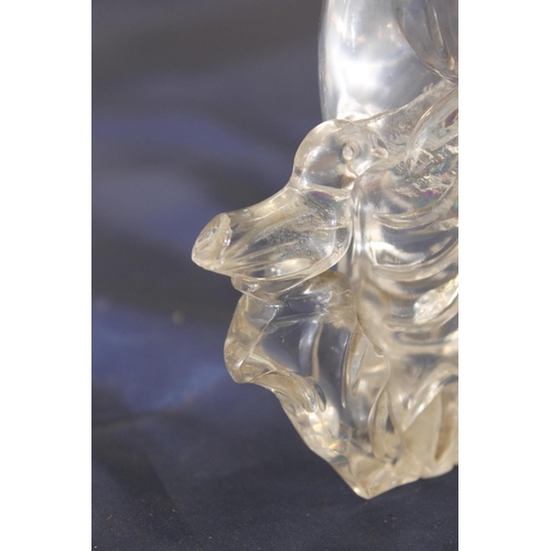 165 - Chinese carved rock crystal model of Guanyin, 13cm tall.